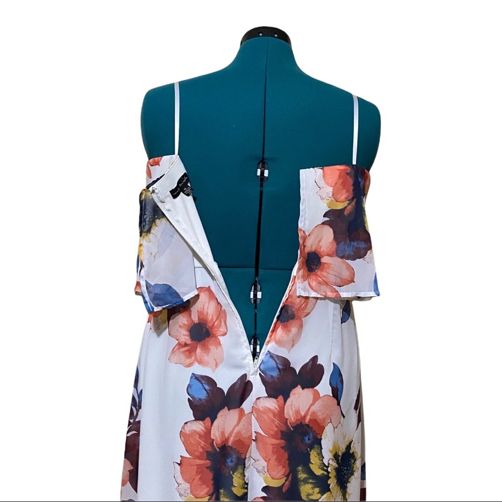 City Triangles White Colorful Floral Maxi Dress Size XL - Picture 5 of 7